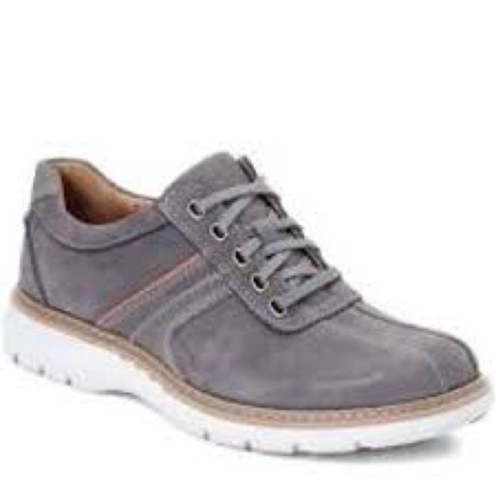 NEW!! Men’s Clarks Un Ramble Go Dark Grey Nubuck Lace Up Shoes Size 8.5M